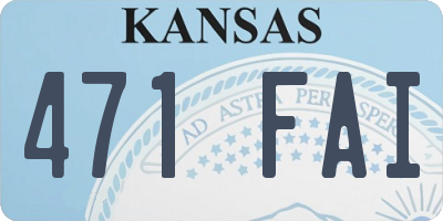 KS license plate 471FAI