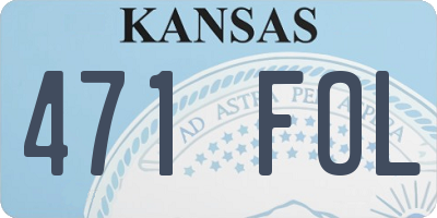 KS license plate 471FOL