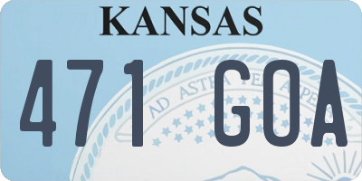 KS license plate 471GOA