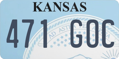 KS license plate 471GOC