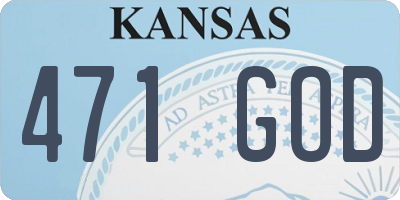 KS license plate 471GOD