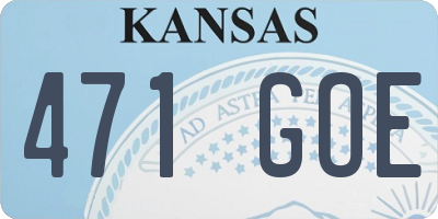 KS license plate 471GOE