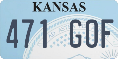 KS license plate 471GOF