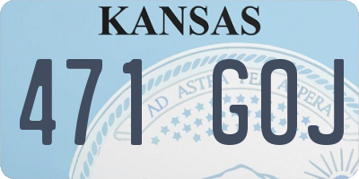 KS license plate 471GOJ
