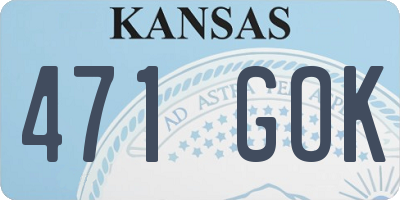 KS license plate 471GOK