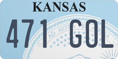 KS license plate 471GOL