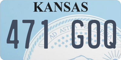 KS license plate 471GOQ