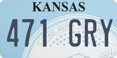 KS license plate 471GRY