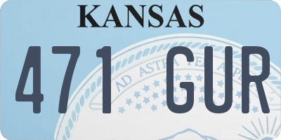 KS license plate 471GUR