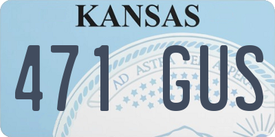 KS license plate 471GUS