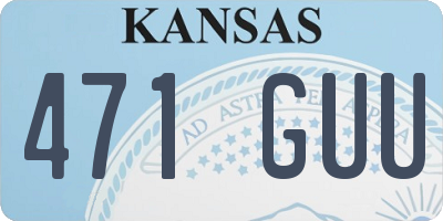 KS license plate 471GUU