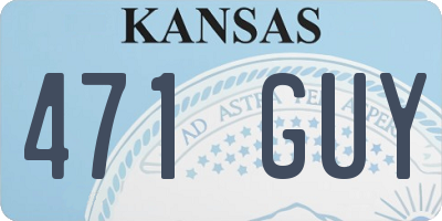KS license plate 471GUY