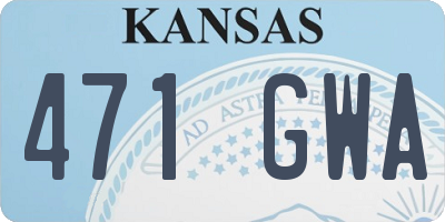 KS license plate 471GWA