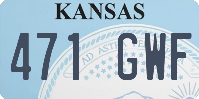 KS license plate 471GWF