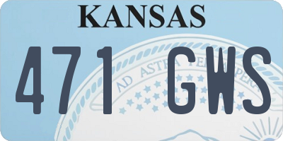 KS license plate 471GWS