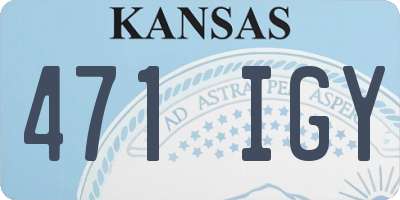 KS license plate 471IGY