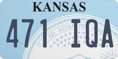 KS license plate 471IQA