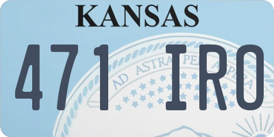 KS license plate 471IRO