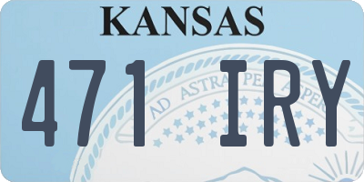 KS license plate 471IRY