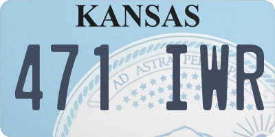 KS license plate 471IWR