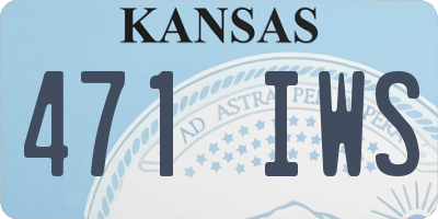 KS license plate 471IWS