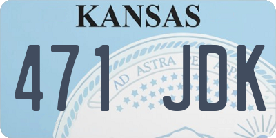 KS license plate 471JDK