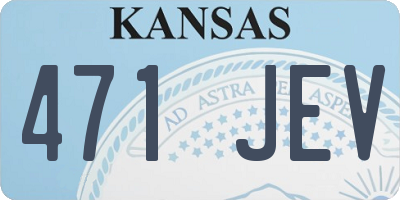 KS license plate 471JEV