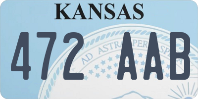 KS license plate 472AAB