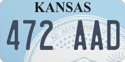 KS license plate 472AAD