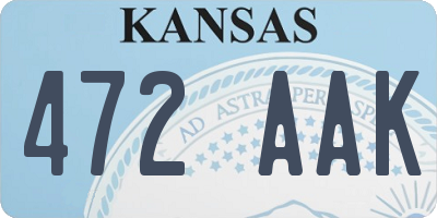 KS license plate 472AAK