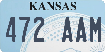 KS license plate 472AAM