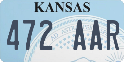 KS license plate 472AAR