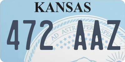KS license plate 472AAZ