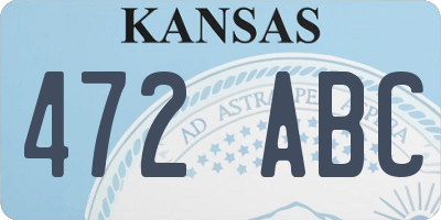 KS license plate 472ABC