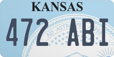 KS license plate 472ABI