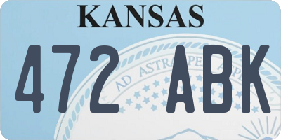 KS license plate 472ABK