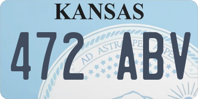 KS license plate 472ABV