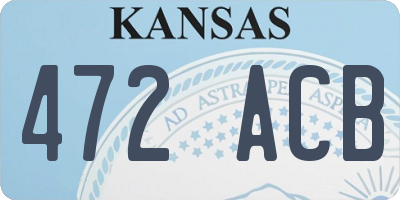 KS license plate 472ACB