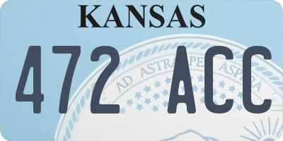 KS license plate 472ACC