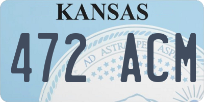 KS license plate 472ACM