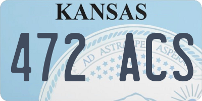 KS license plate 472ACS