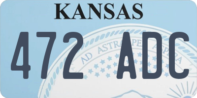 KS license plate 472ADC