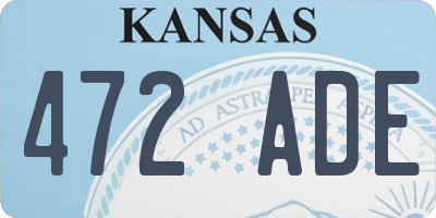 KS license plate 472ADE
