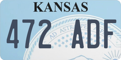 KS license plate 472ADF