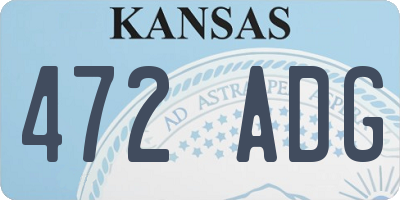 KS license plate 472ADG