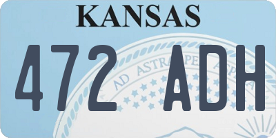 KS license plate 472ADH