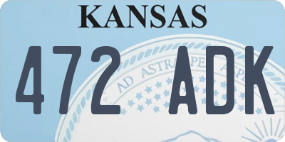 KS license plate 472ADK