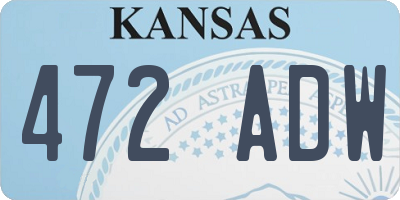 KS license plate 472ADW