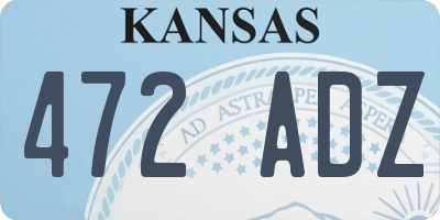 KS license plate 472ADZ
