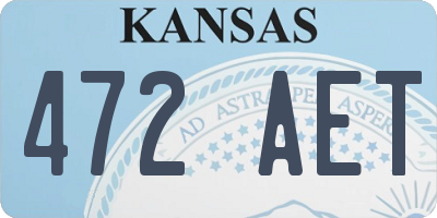 KS license plate 472AET